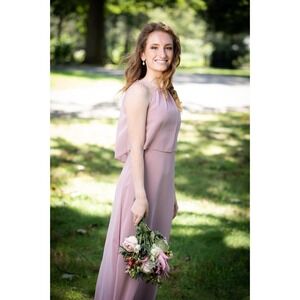 Dusty rose‎ colored bridesmaid dress